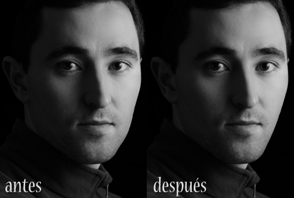 Antes y después de la herramienta licuar