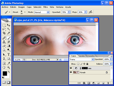 Definiendo la mascara para la cornea