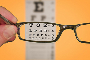 Vision Of Eyechart With Glasses